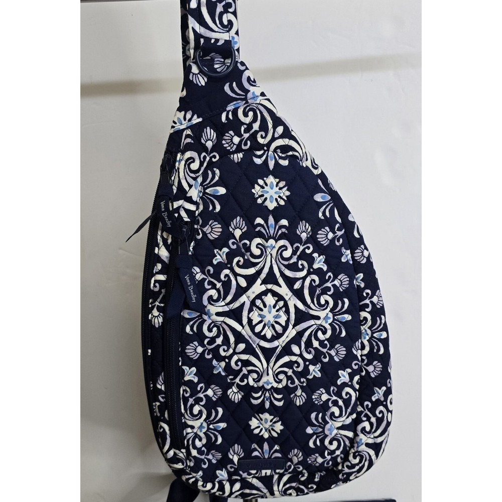 Vera Mont Navy Crossbody Bag with Bandana Pattern